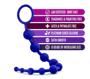 Blush Luxe Silicone 10 Beads Anal Toy – Indigo