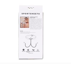 Sportsheets Saffron Collar with Nipple Clamps