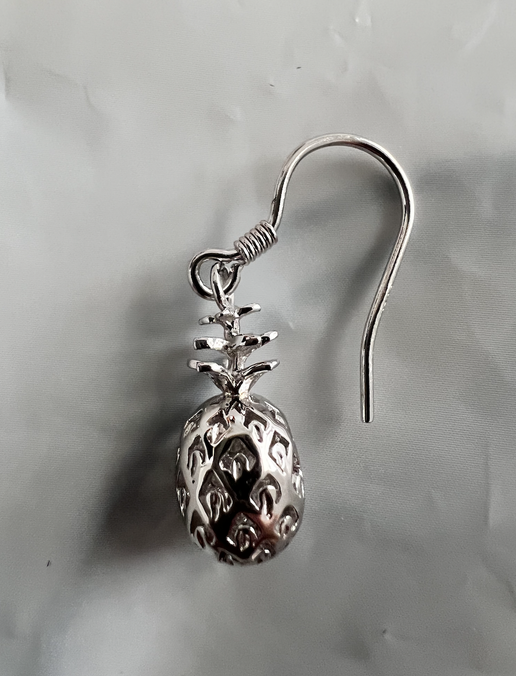 3D Pineapple Earrings Silver925