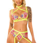 Lingerie Glow In A Trance Bra & Garter Set
